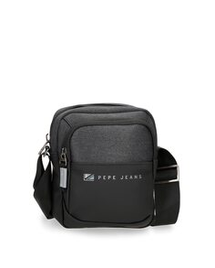 Маленькая черная мужская сумка через плечо Jarvis с передним карманом Pepe Jeans, черный