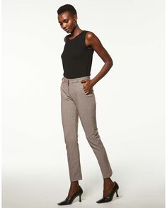 Женские узкие брюки в ломаную клетку с карманами Georges Rech París, коричневый