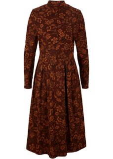 Платье из джерси с принтом длинные рукава Bpc Bonprix Collection, коричневый