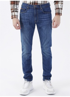 Мужские джинсовые брюки узкого кроя темного цвета индиго с нормальной талией Denim Trip
