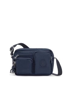 Небольшая женская сумка через плечо с несколькими отделениями и удлиняющимся ремнем темно-синего цвета Kipling, темно-синий