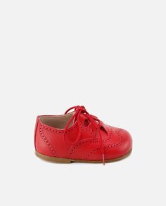 Английские детские туфли из кожи наппа с язычком Eli 1957, красный