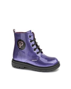 Кожаные сапоги для девочки на шнурках и молнии Pablosky, фиолетовый