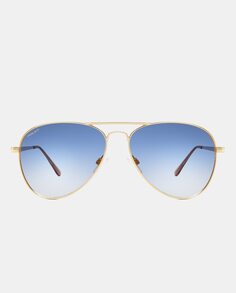 Солнцезащитные очки-авиаторы унисекс с золотистым металлом Polar, золотой