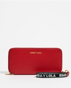 Красный кожаный кошелек-книжка Bimba y Lola, красный