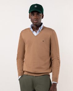 Мужской бежевый свитер с v-образным вырезом El Ganso, бежевый