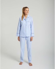 Женская длинная хлопковая пижама с принтом в клетку Kiff-Kiff, белый