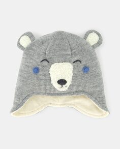 Комбинированная шапка медведя с ушками El Corte Inglés, серый