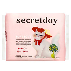 Прокладки гигиенические SECRET DAY Прокладки хлопковые гигиенические Pure Love Medium