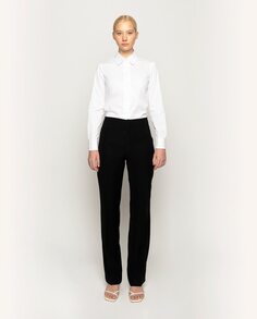 Однотонные прямые женские брюки с застежкой спереди Mirto, черный
