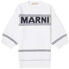 Свободный вязаный свитер с логотипом Marni