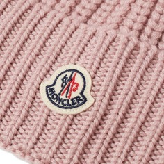 Шапка-бини с логотипом Moncler, розовый