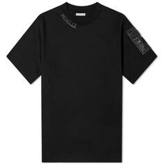Футболка Moncler с логотипом и карманами на рукавах, черный