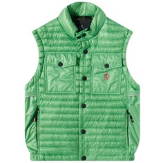 Moncler Grenoble Утепленный жилет из рипстопа, зеленый