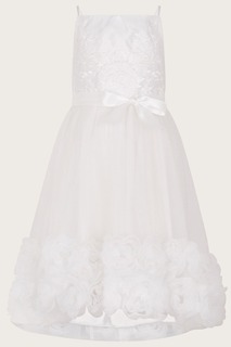 Кремовое платье Odette 3D с цветочным мотивом Monsoon, бежевый