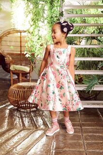 Твиловое платье &quot;Герцогиня&quot; с принтом розовых роз Monsoon, розовый