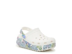 Тапочки-сабо Crocs Cutie Crush Butterfly детские, белый / фиолетовый / светло-зеленый