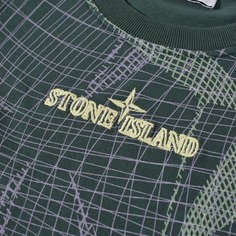 Футболка с графическим логотипом Stone Island Junior Net