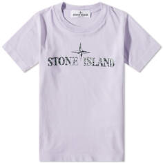 Футболка с текстовым логотипом Stone Island Junior Junior