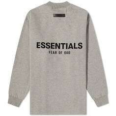 Футболка с длинными рукавами и логотипом Fear of God Essentials, бежевый