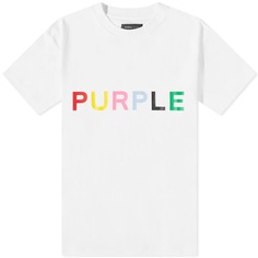 Purple Brand Футболка с разноцветным логотипом Brand Clean, белый