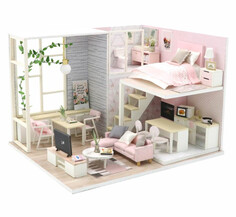 Кукольные домики и мебель Hobby Day Румбокс Интерьерный конструктор Розовый сканди