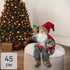 Фигура декоративная Санта в красном 45см Без бренда