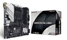 Материнская плата mATX Biostar B550M-Silver (AM4, AMD B550, 4*DDR4 (4933), 6*SATA 6G RAID, M.2, 3*PCIE, 7.1CH, 2.5Glan, WiFi, BT, USB Type-C, 5*USB 3.