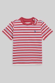 Футболка Детская одежда с полосками и логотипом Polo Ralph Lauren, красный