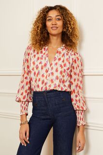 Скользкая блузка с длинными рукавами V-образным вырезом и пуловером Love &amp; Roses