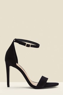 Замшевые минималистичные босоножки Nia на высоком каблуке Sosandar, черный