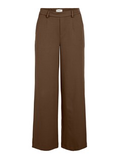 Широкие брюки со складками спереди Object Lisa, коричневый