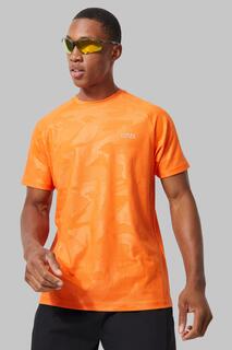 Мужская футболка active camo raglan performance Boohoo, оранжевый