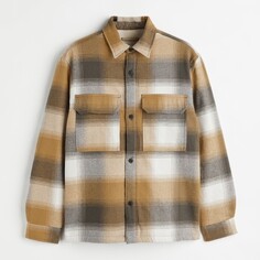 Куртка-рубашка H&amp;M Regular Fit Teddy-lined, темно-бежевый H&M