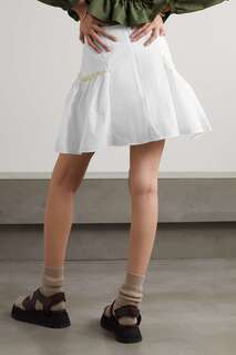 MOLLY GODDARD поплиновая мини-юбка Kasha со сборками и отделкой в ​​крупный рубчик, белый