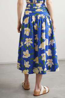 CARA CARA юбка миди Kayla со складками и цветочным принтом, синий