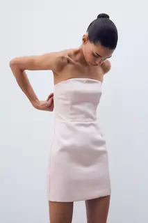 Платье мини-бандо H&amp;M, розовый H&M