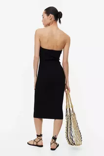 Платье-труба из рельефной вязки H&amp;M, черный H&M
