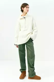 Пуловер крупной вязки с молнией сверху H&amp;M, бежевый H&M