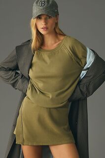 Ежедневная практика от Anthropologie Hudson Топ с вырезом, цвет soft olive