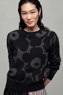 Свитер шерстяной Marimekko Silfa Unikko, черный