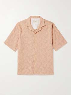 Хлопковая рубашка с вышивкой Eren Camp-Collar OFFICINE GÉNÉRALE, апельсиновый