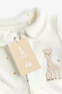 Цельная плюшевая пижама с воротником H&amp;M, белый H&M
