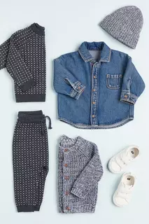 Шерстяной свитер и брюки H&amp;M, синий H&M