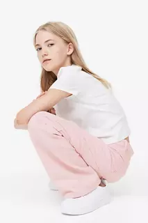 Широкие брюки-карго H&amp;M, розовый H&M