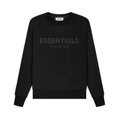 Детский пуловер с круглым вырезом Fear of God Essentials, черный