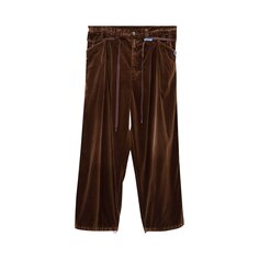 Maison Mihara Yasuhiro Вельветовые брюки коричневого цвета