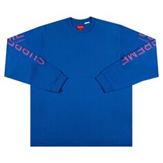 Топ с длинными рукавами и рукавами интарсия Supreme, синий