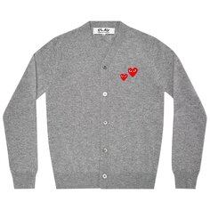 Кардиган Comme des Garçons PLAY Duo Heart, цвет Серый