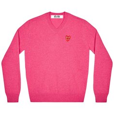 Свитер с v-образным вырезом и логотипом Comme des Garçons PLAY, цвет Розовый